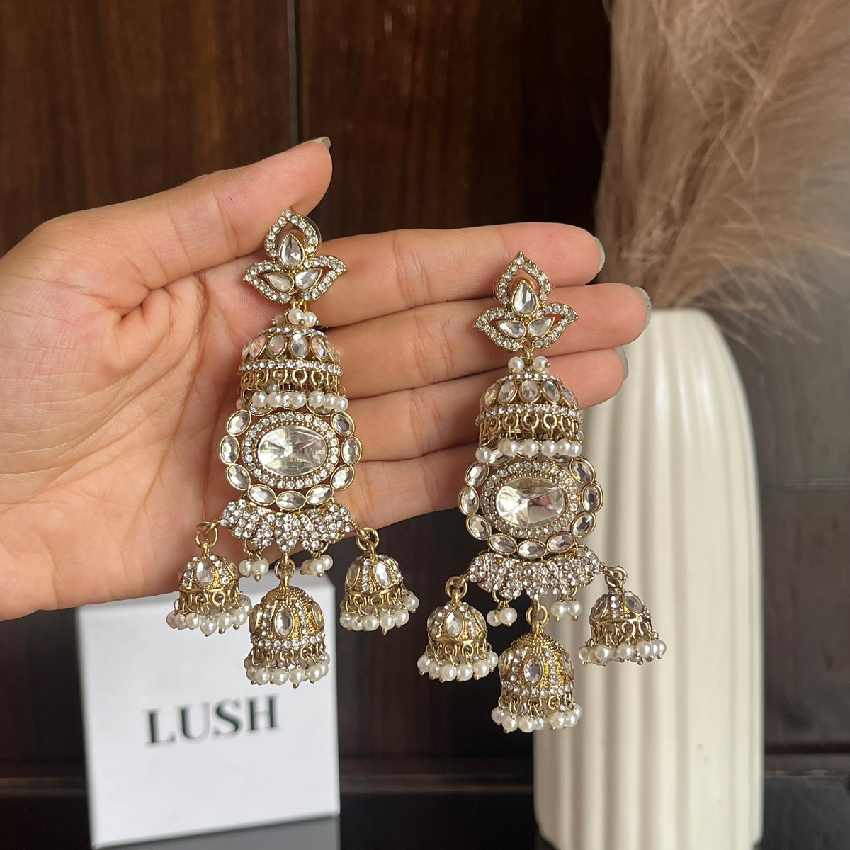 Noor Jhumki Statement Earrings