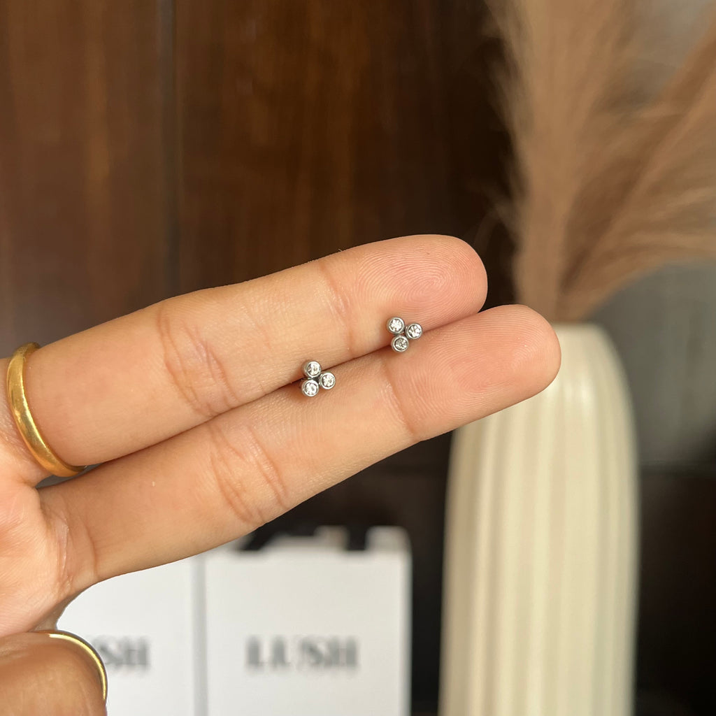 Tiny silver studs (ball back)