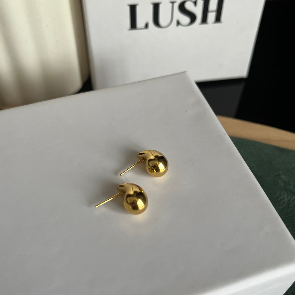 Gold Teardrop Stud Earrings