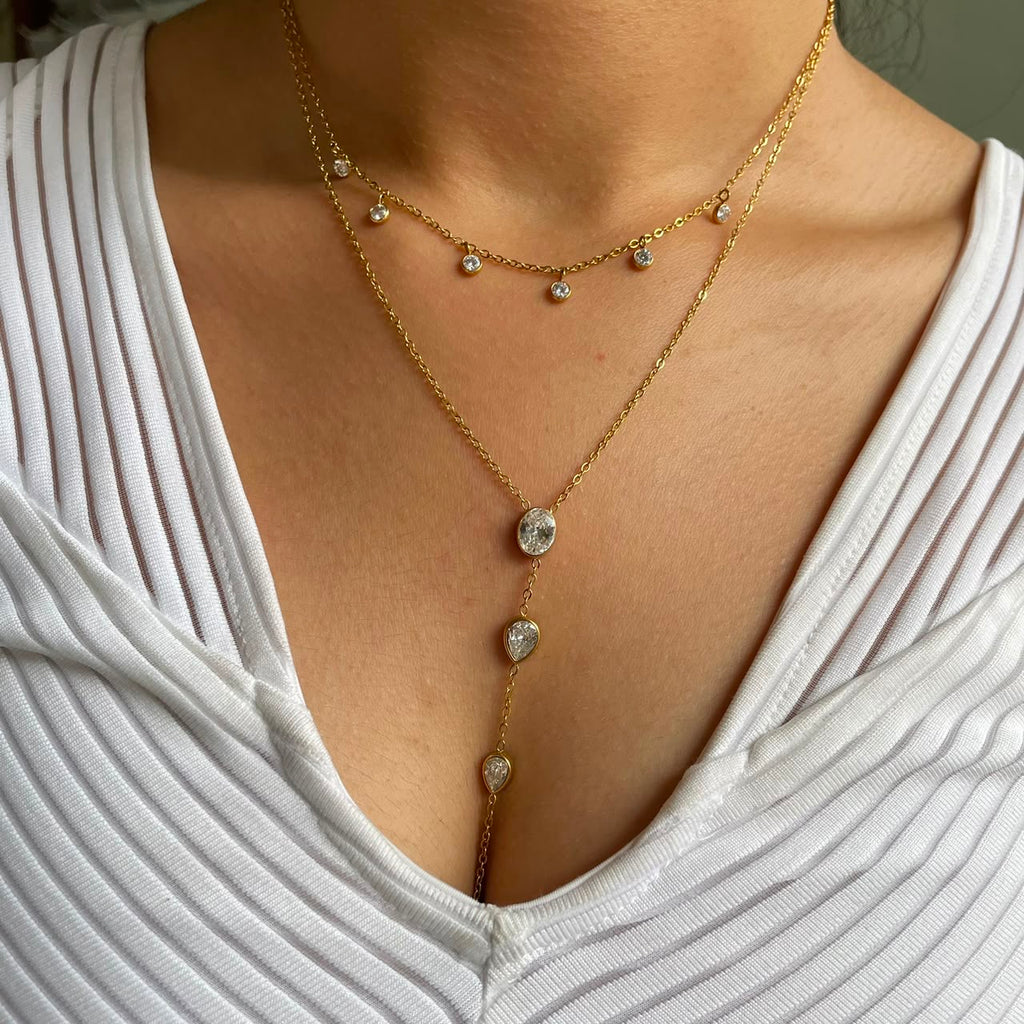 Crystal Cascade Y-Necklace