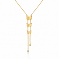 Golden Butterfly Lariat Necklace