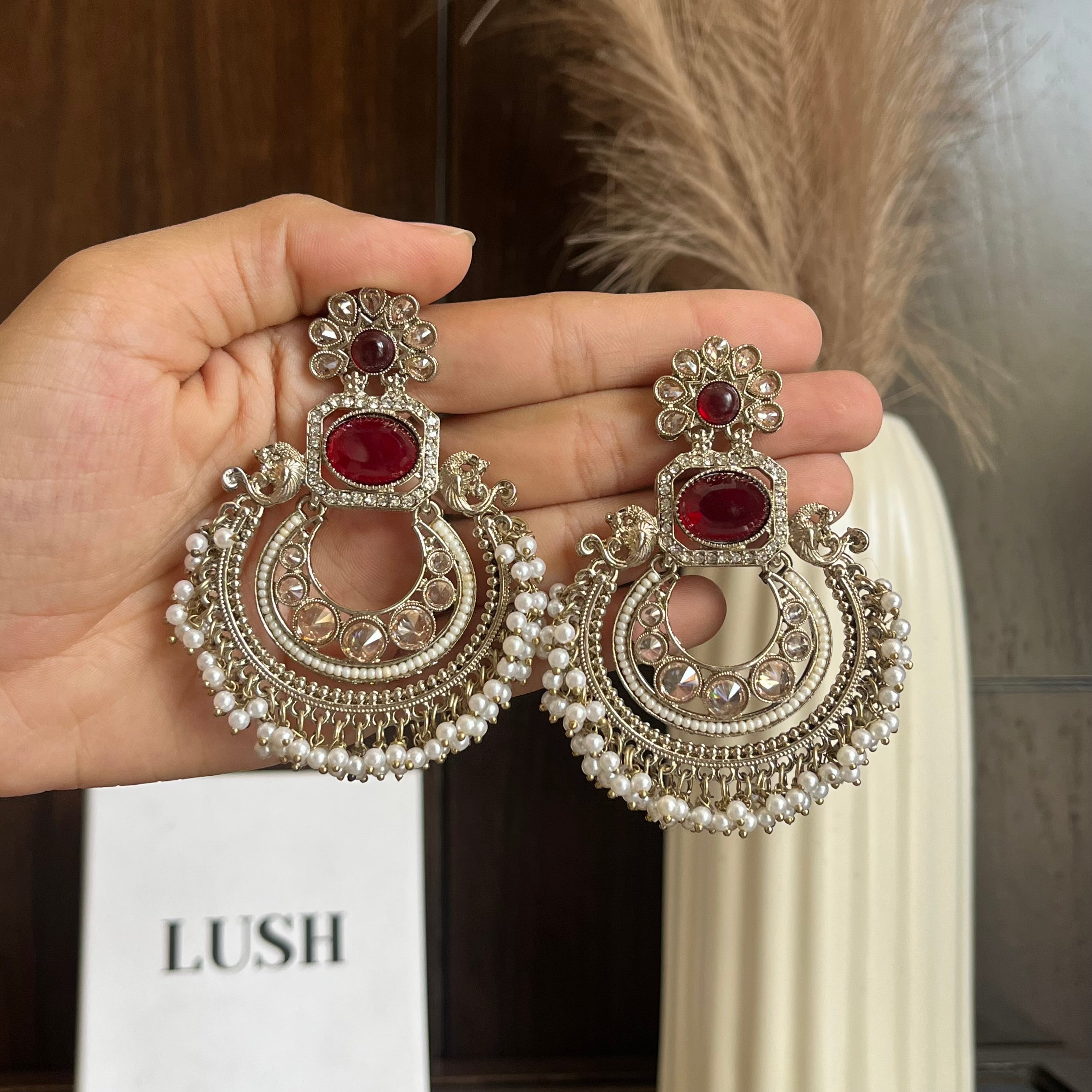 The Floral Crown Pearl Chandbalis