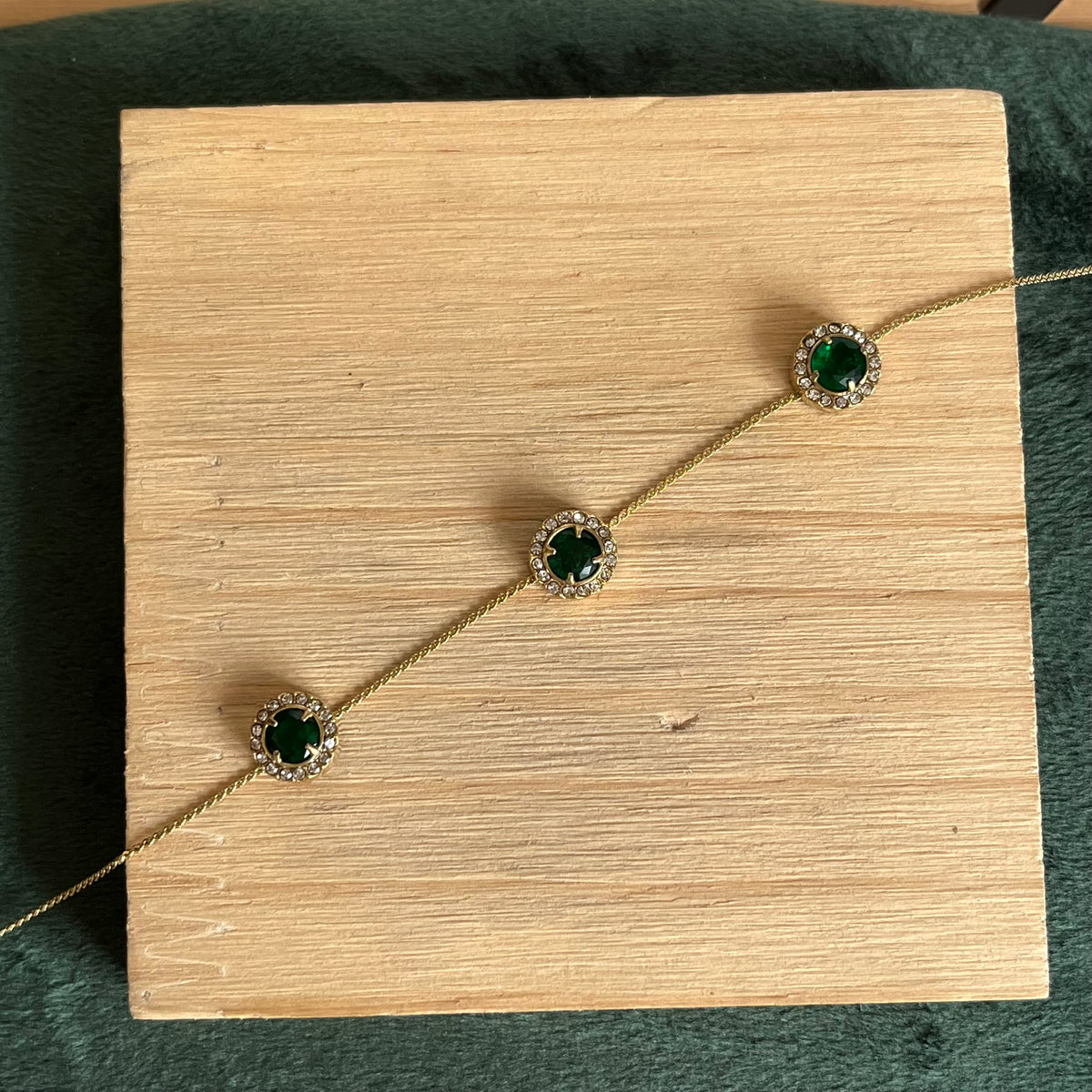 Emerald Halo Bracelet