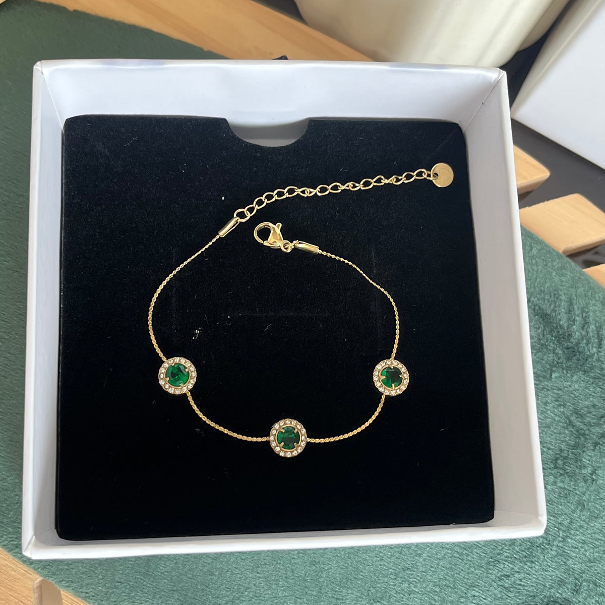 Emerald Halo Bracelet