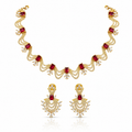 Ruby Cascade Necklace Set
