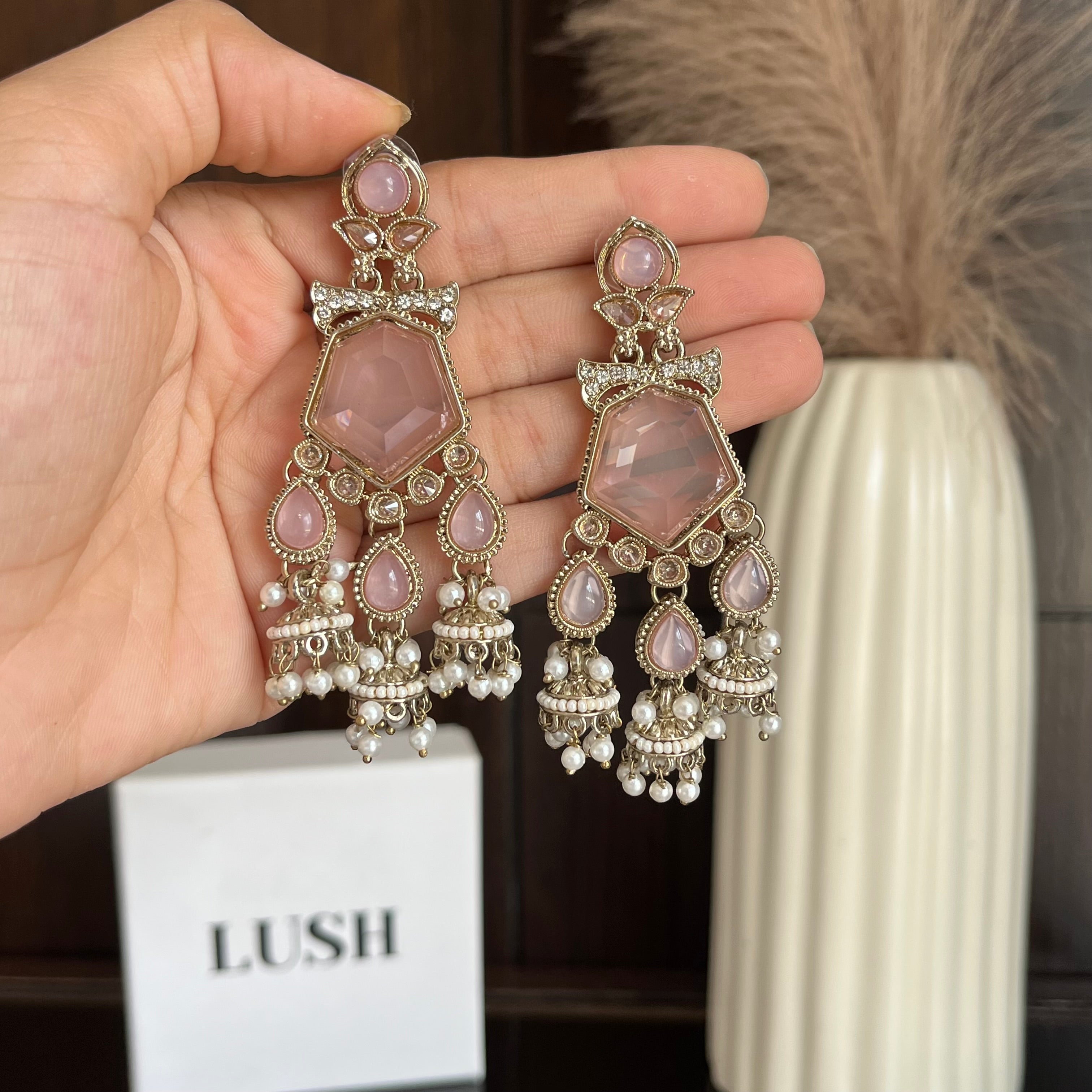 Rosette Jhumki Statement Earrings