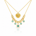 Evil Eye Layered Charm Necklace