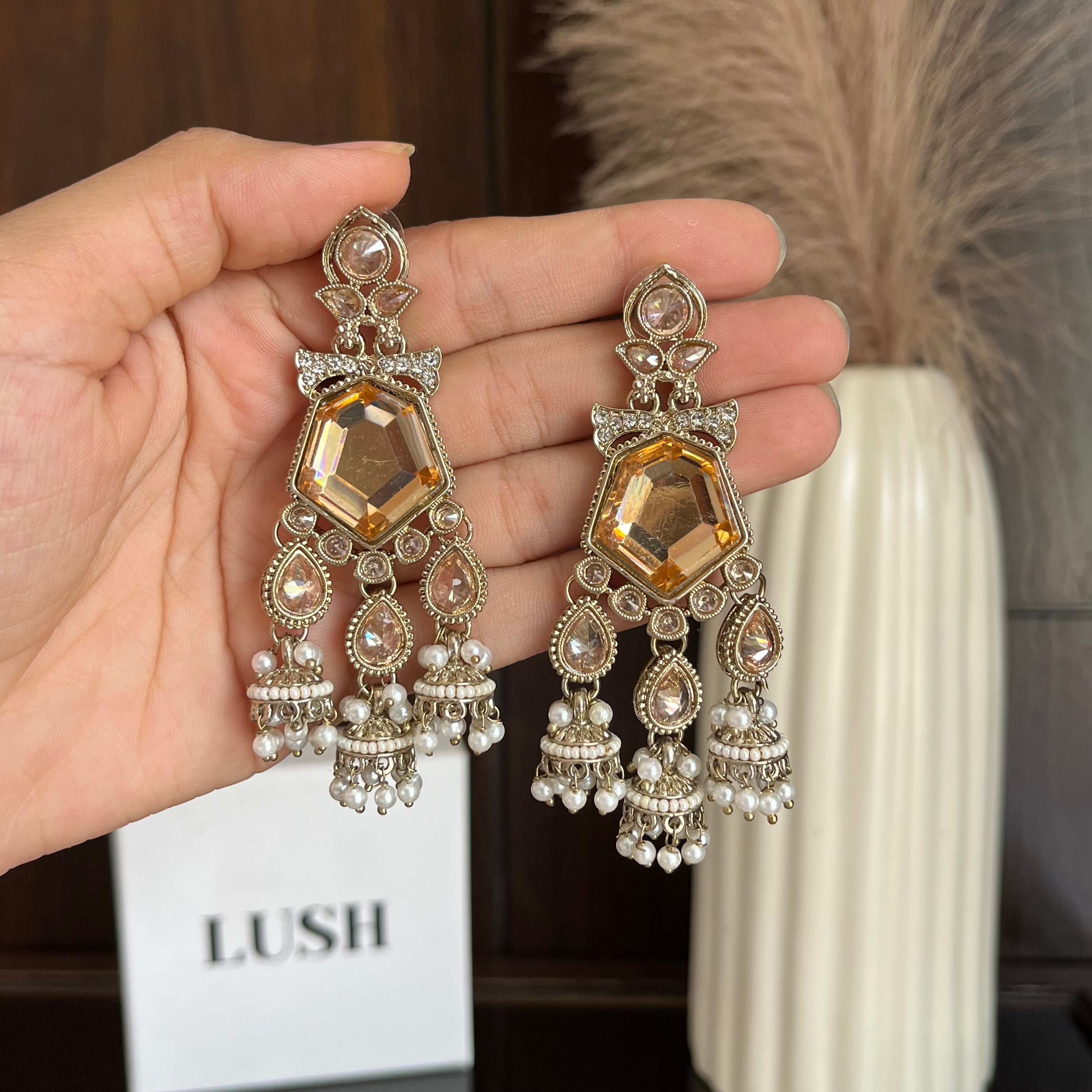 Rosette Jhumki Statement Earrings