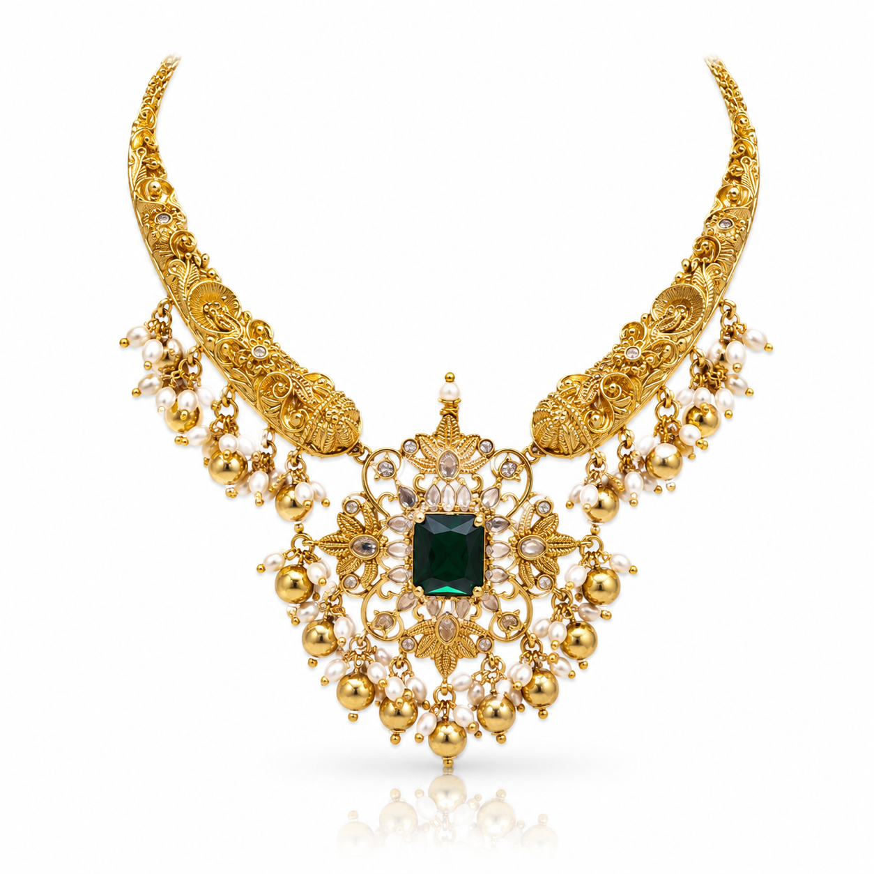Emrald heritage temple necklace