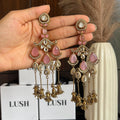 Kundan tassel earrings