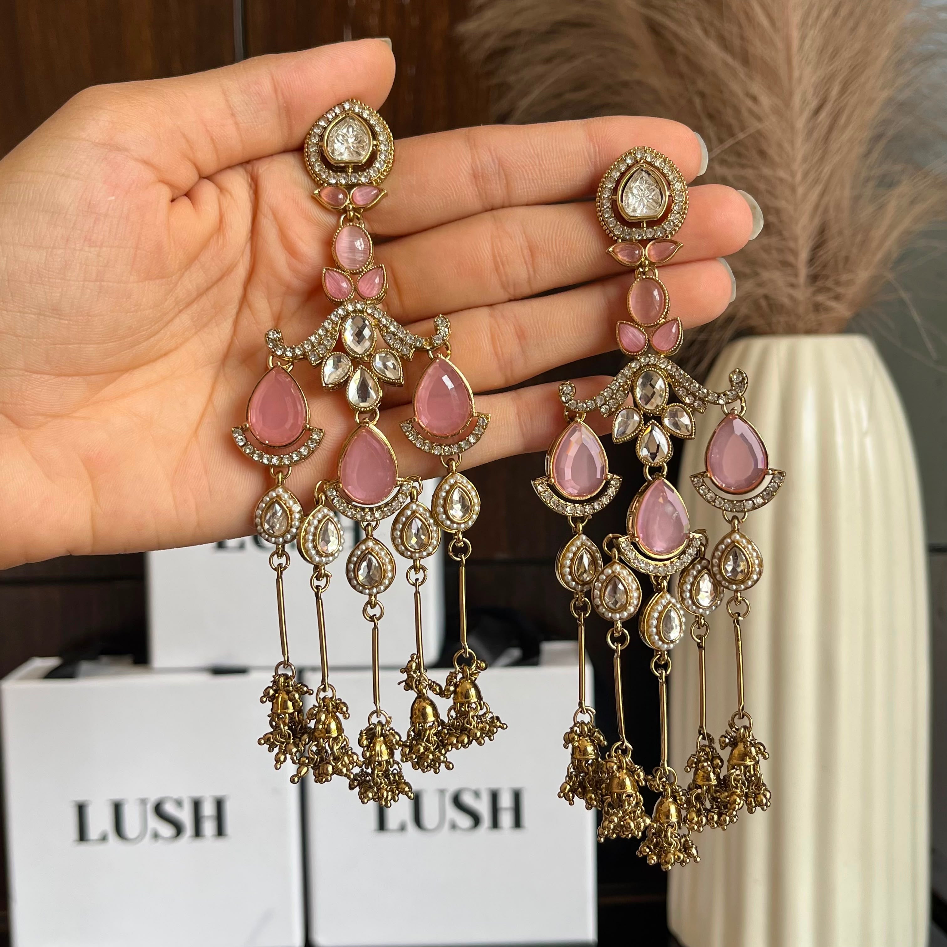Kundan tassel earrings