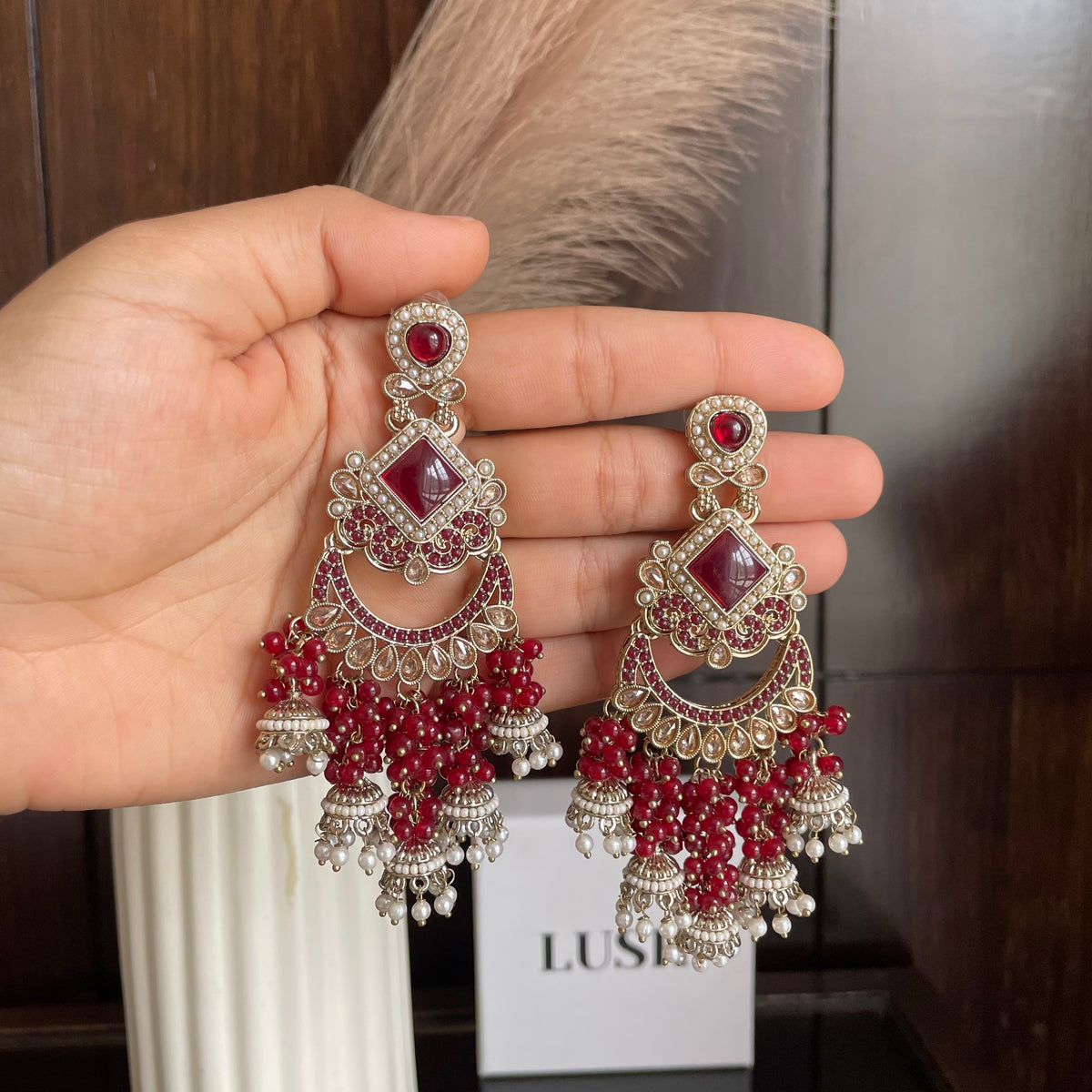 Gulab Chandbali Jhumkas