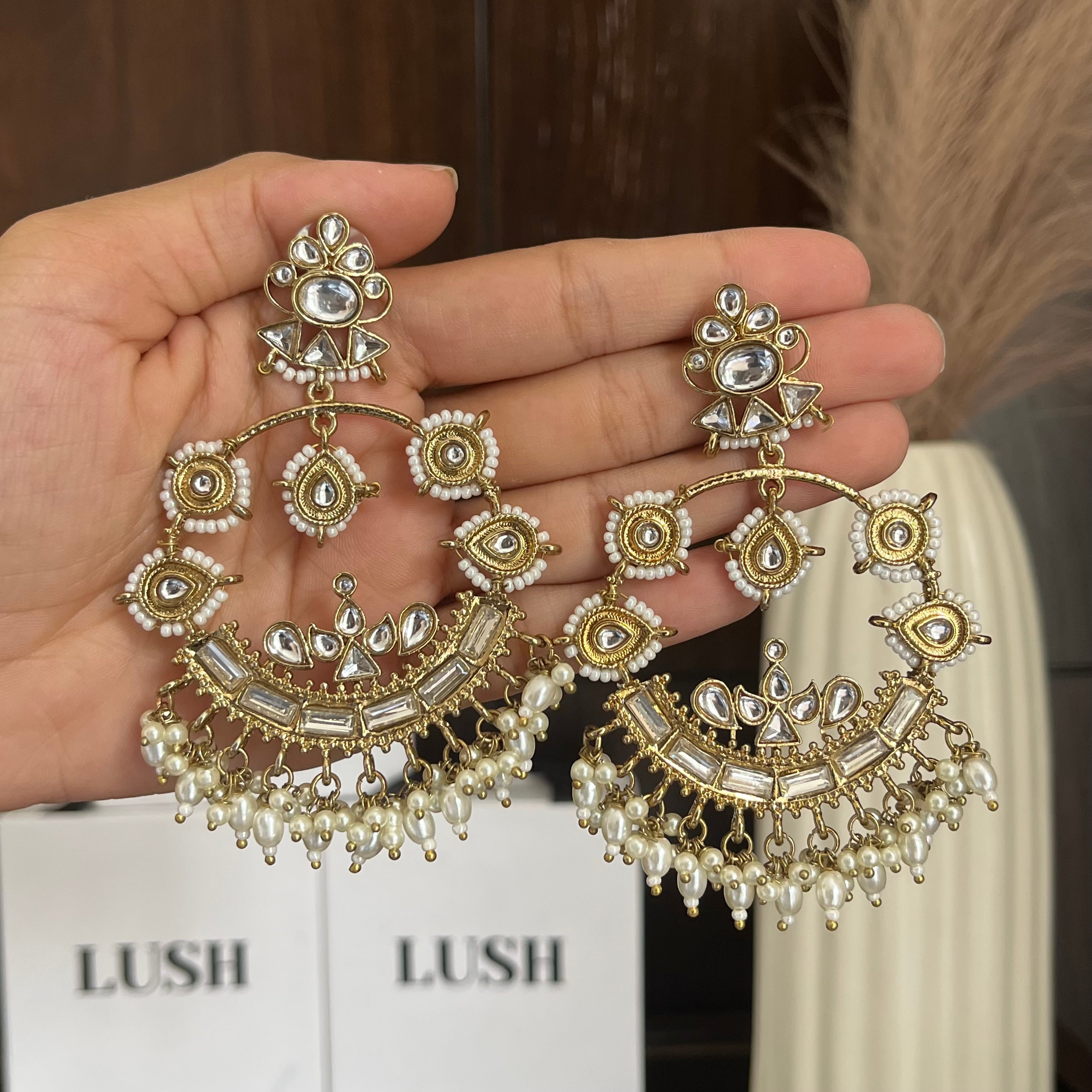 Noor Pearl Chandbali Earrings