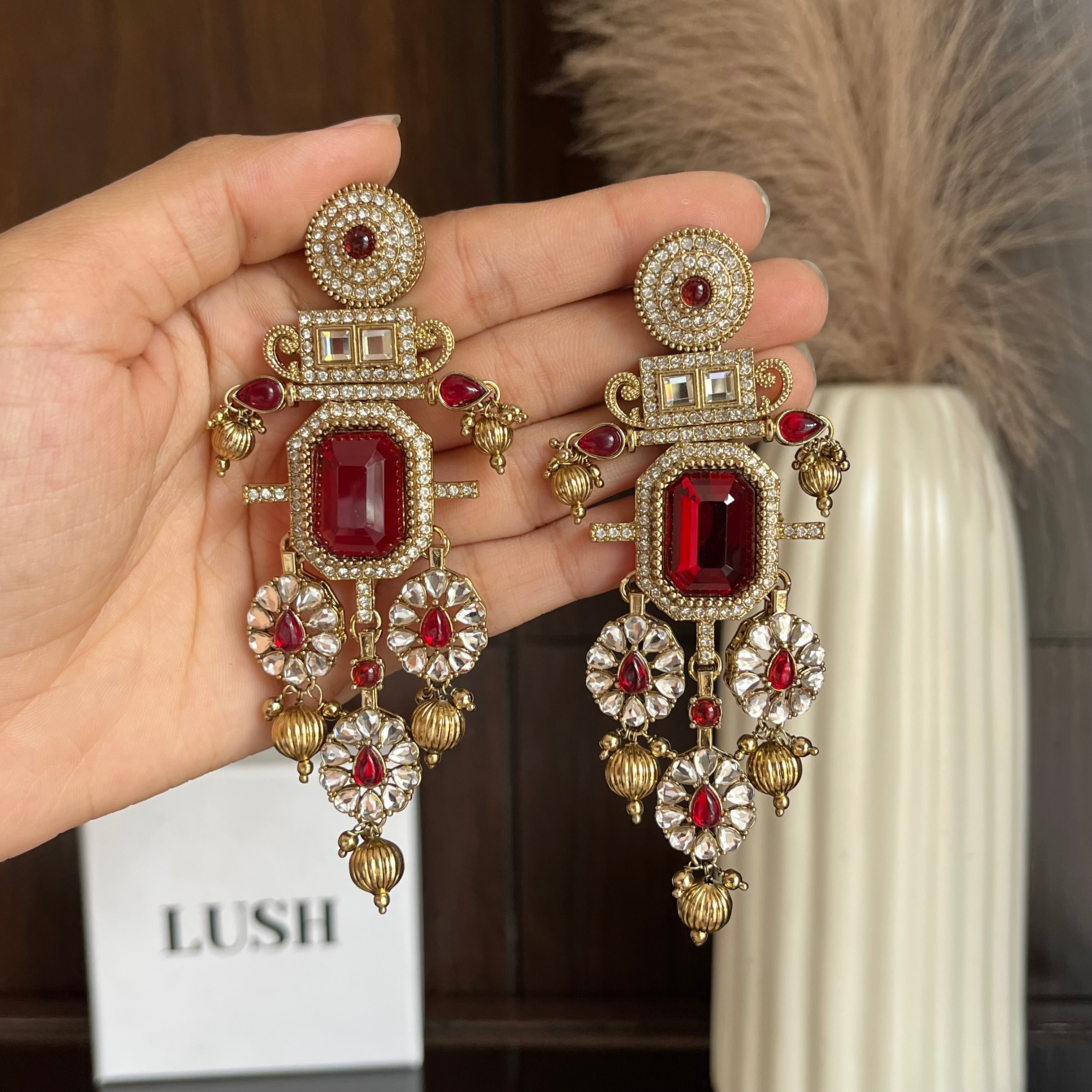 Regal Architectural Crystal Chandelier Earrings