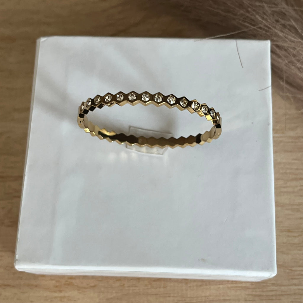 Golden Crystal Studded Bangle Standard Size