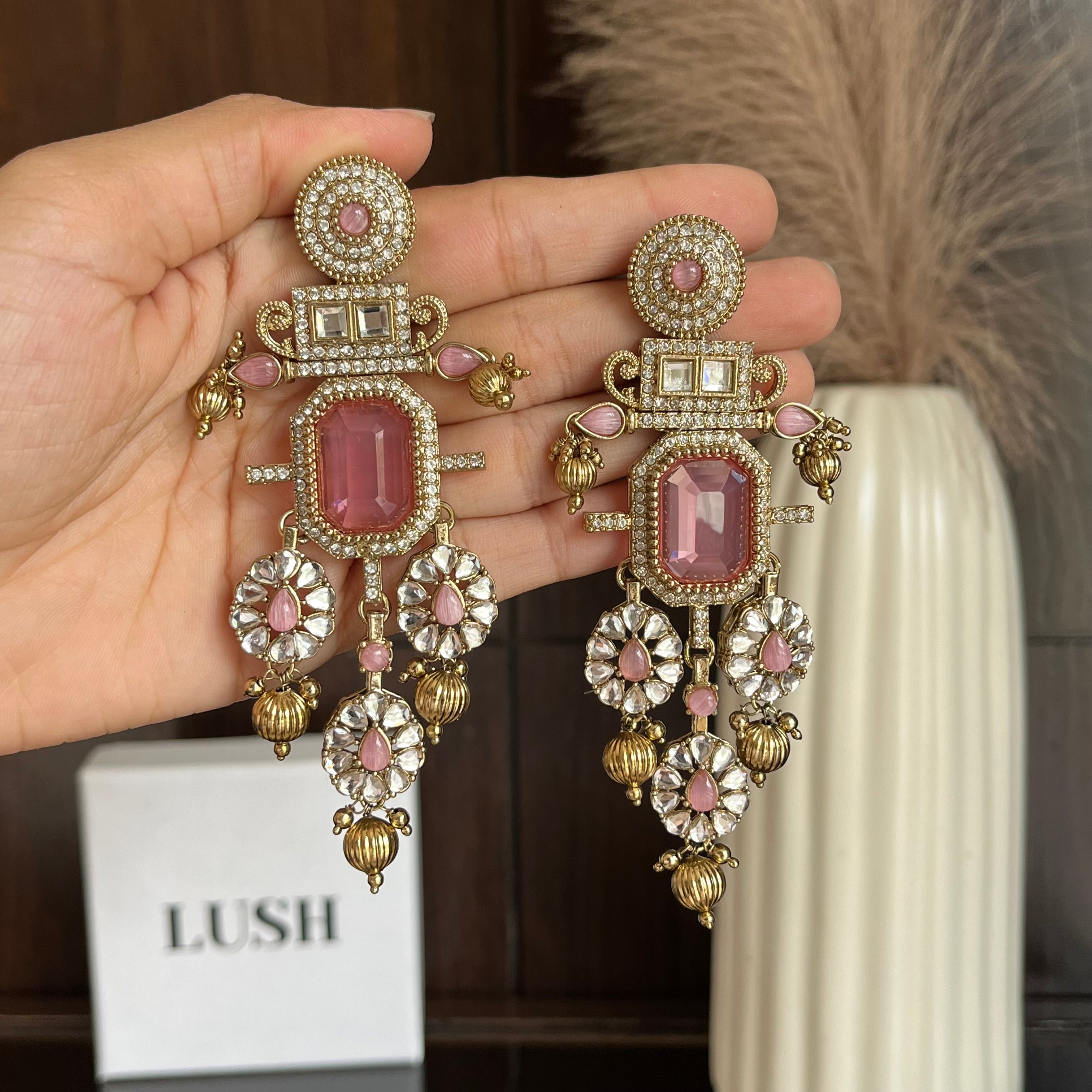 Regal Architectural Crystal Chandelier Earrings