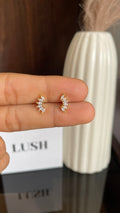Crystal Leaf Studs