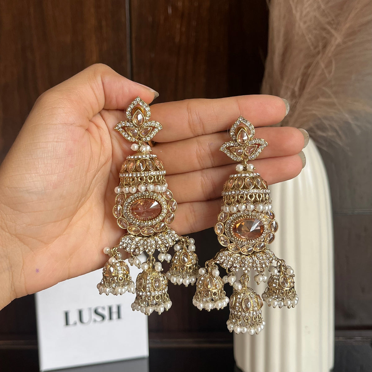 Noor Jhumki Statement Earrings