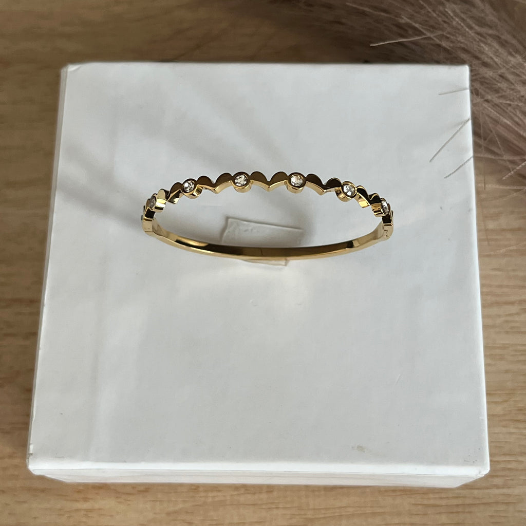 Dainty Crystal Edge Bangle | Small Size