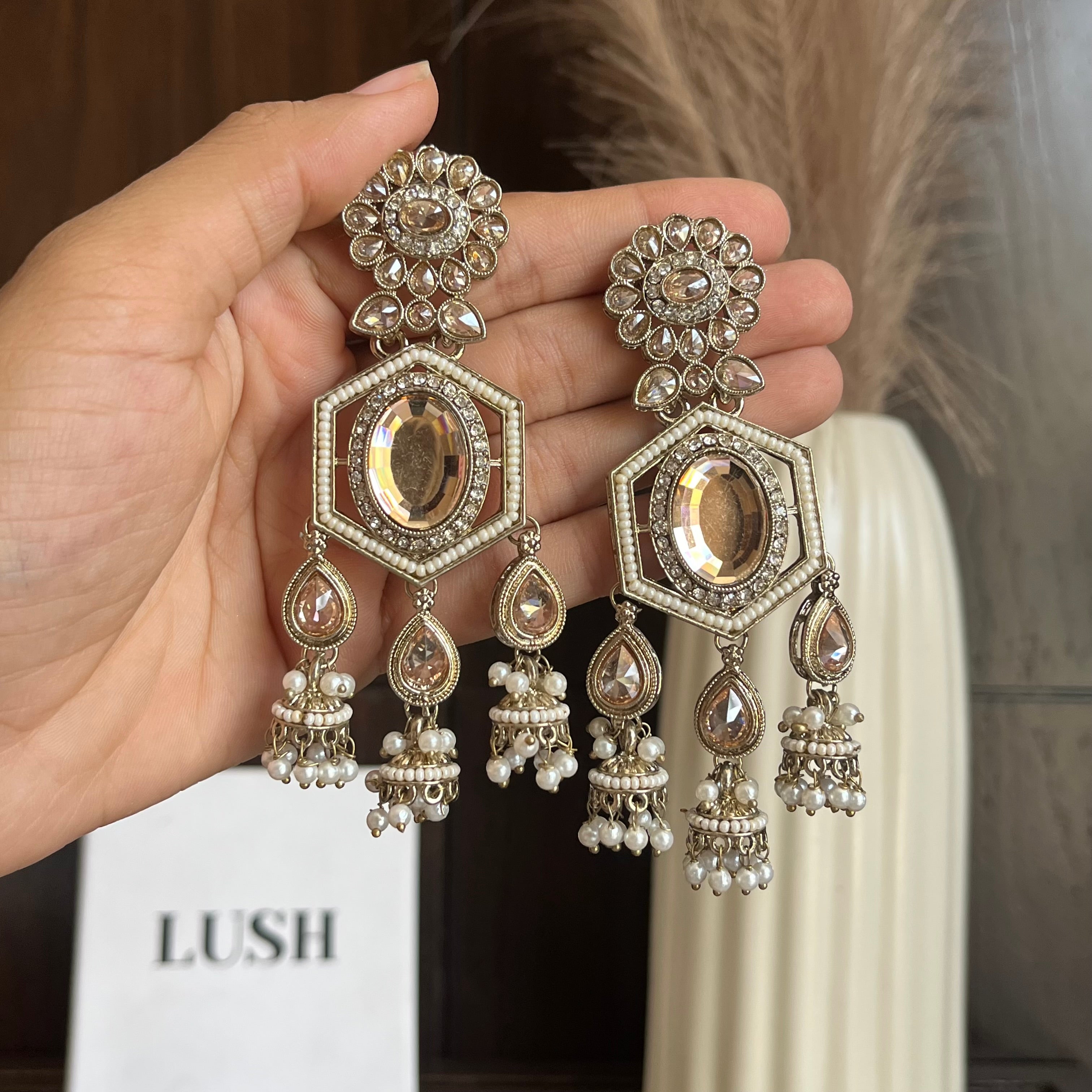 Zareen Pearl Jhumka Earrings
