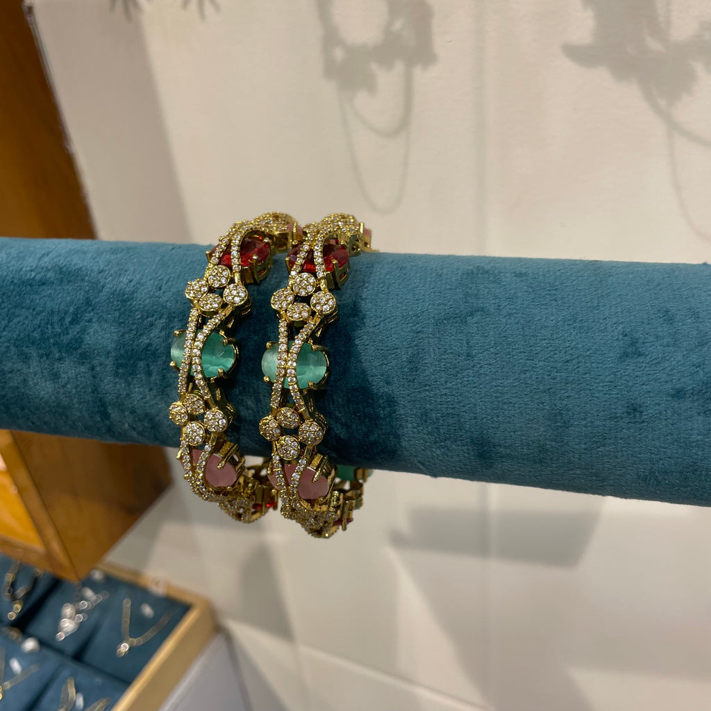 Multi coloured ad bangles