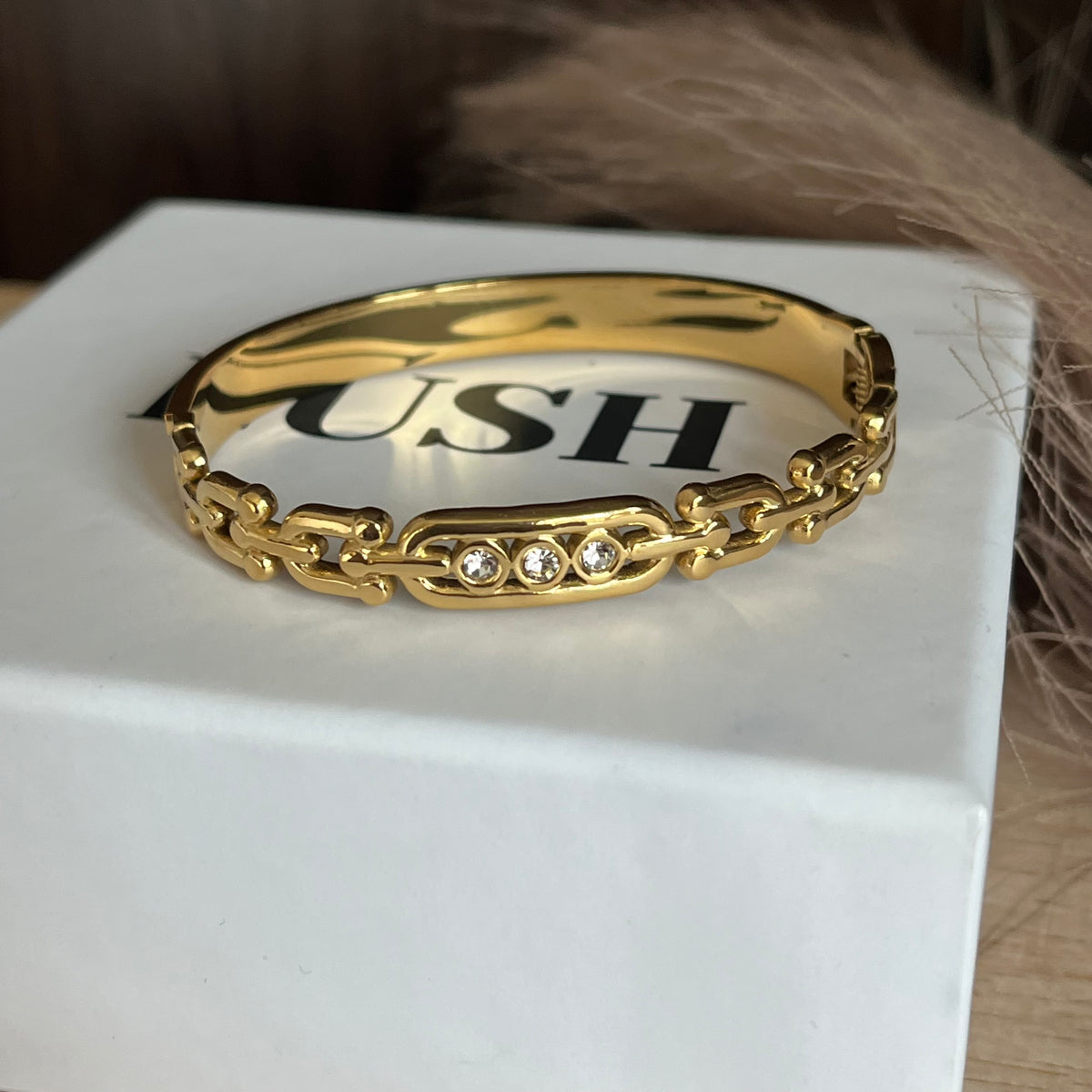 Crystal Link Cuff Bracelet|Standard Size