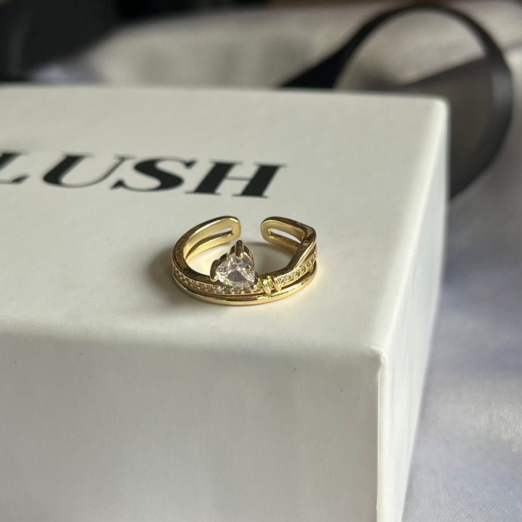 Radiant Heart Peak Solitaire Ring