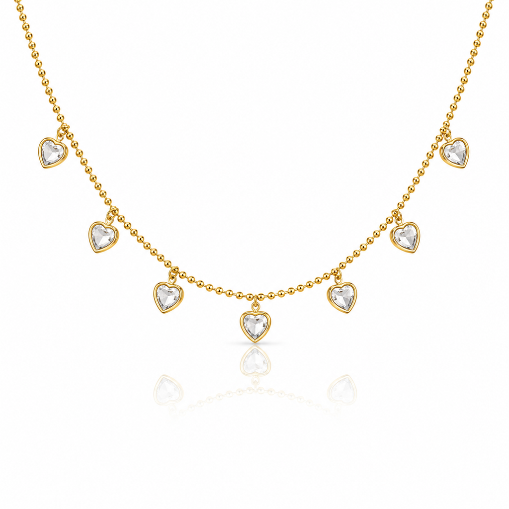 Crystal Heart Charm Necklace