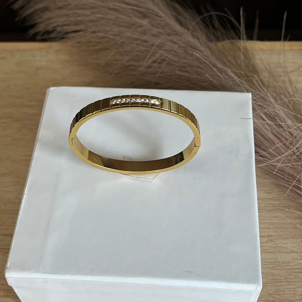 Golden Crystal Accent Bangle Standard Size