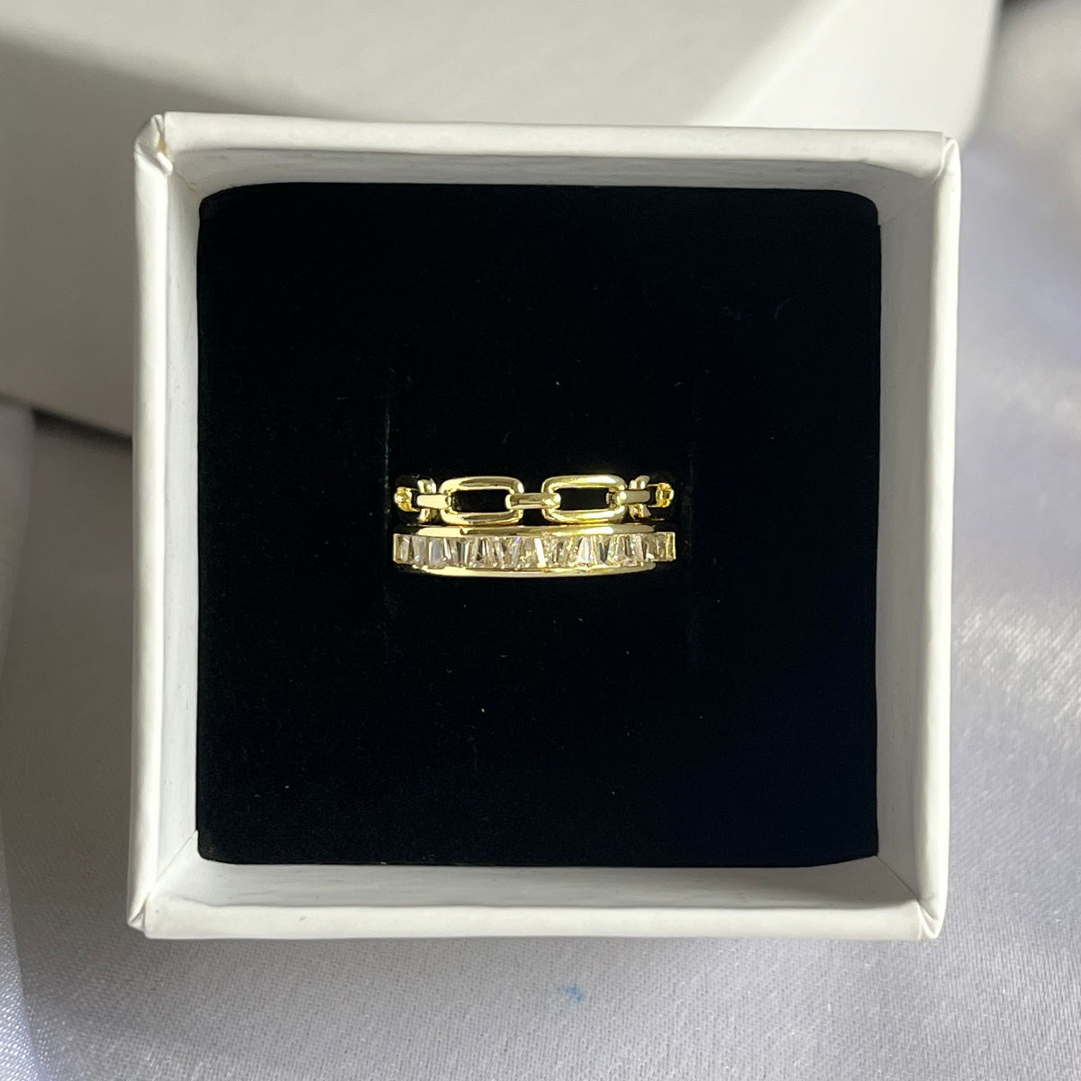 Crystal Duo Band Ring