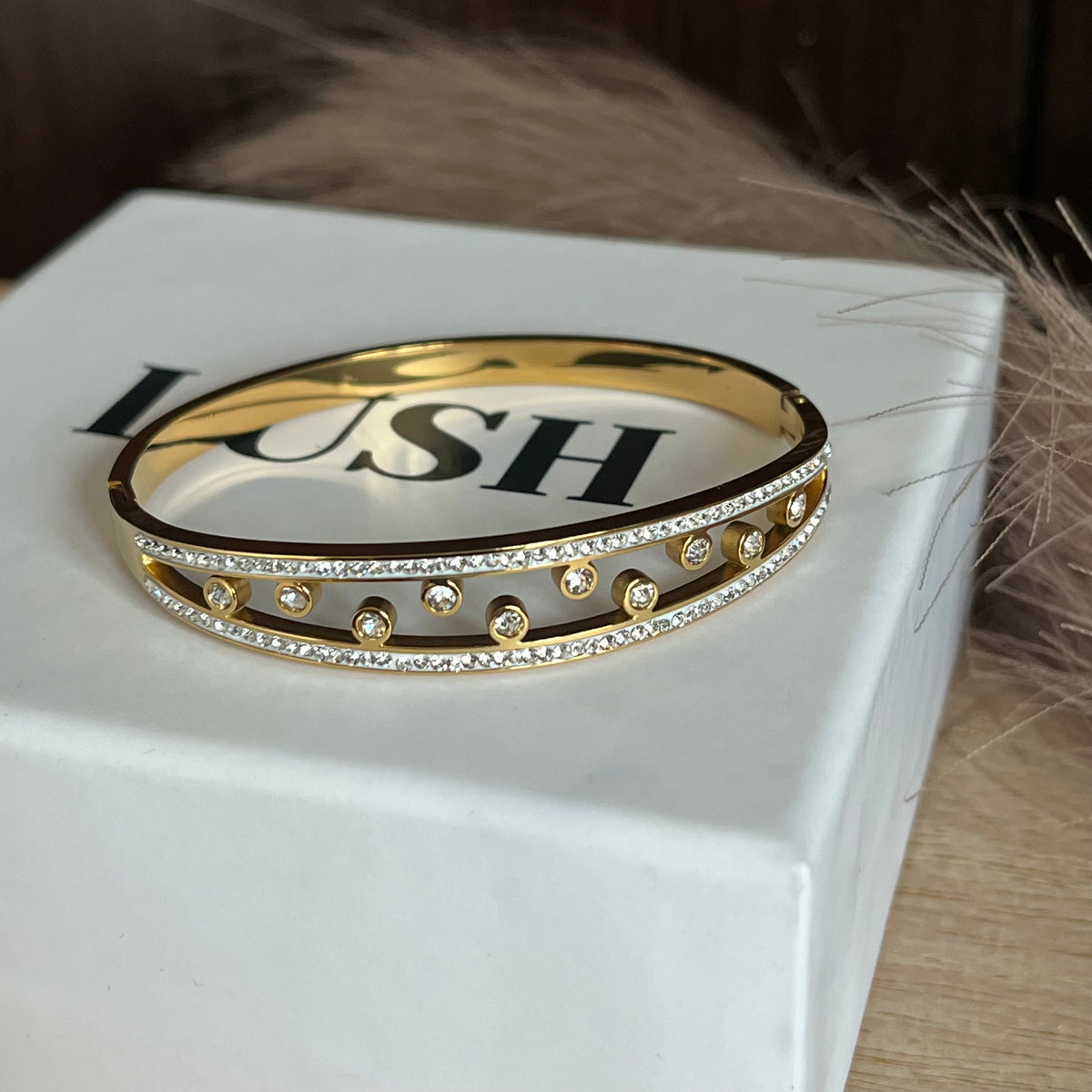 Golden Crystal Double-Row Bracelet |Standard Size