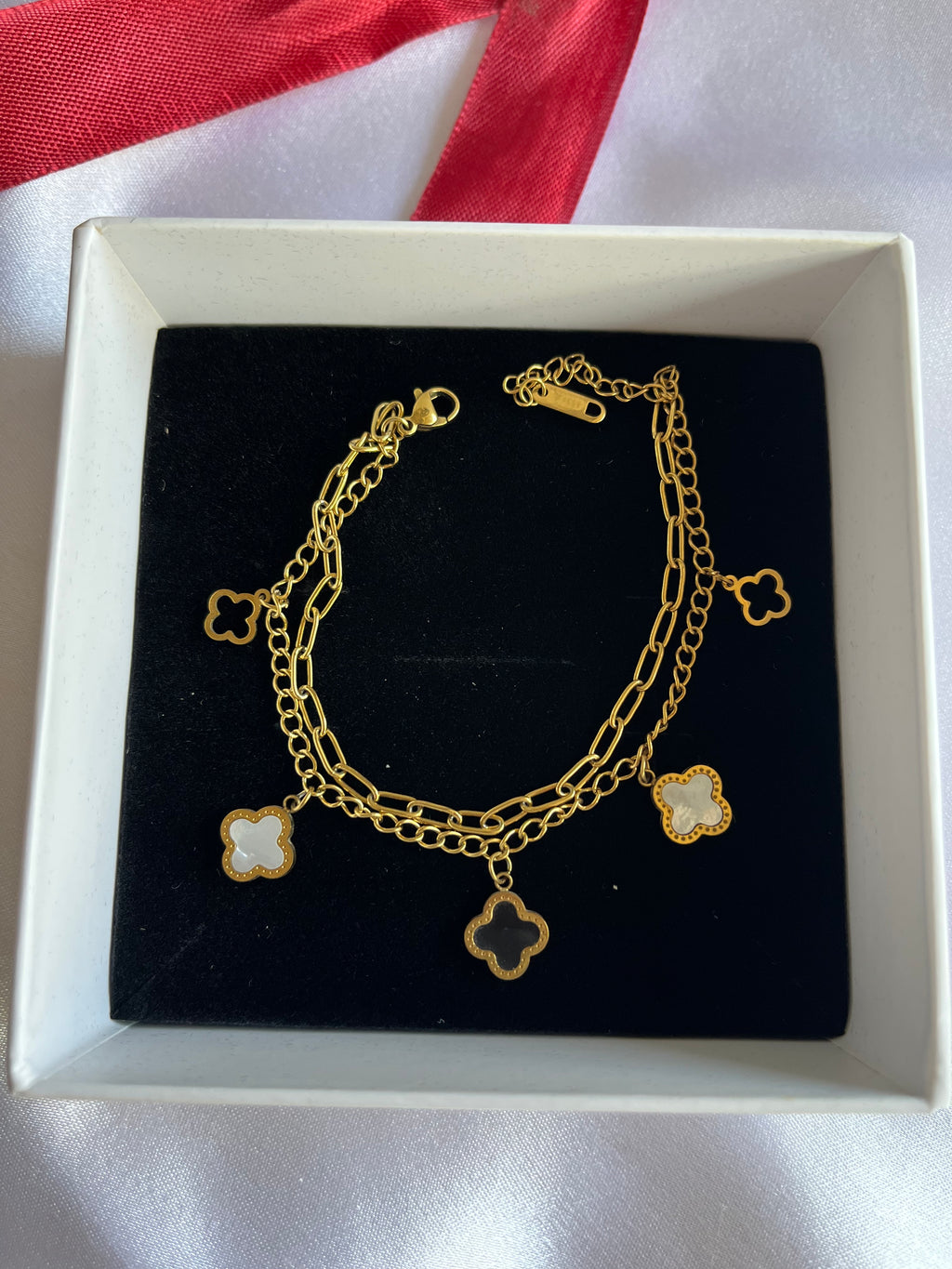 Clover Charm Layered Bracelet