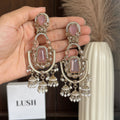 Majestic Multi-Tiered Crystal & Jhumka Statement Earrings