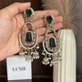 Majestic Multi-Tiered Crystal & Jhumka Statement Earrings