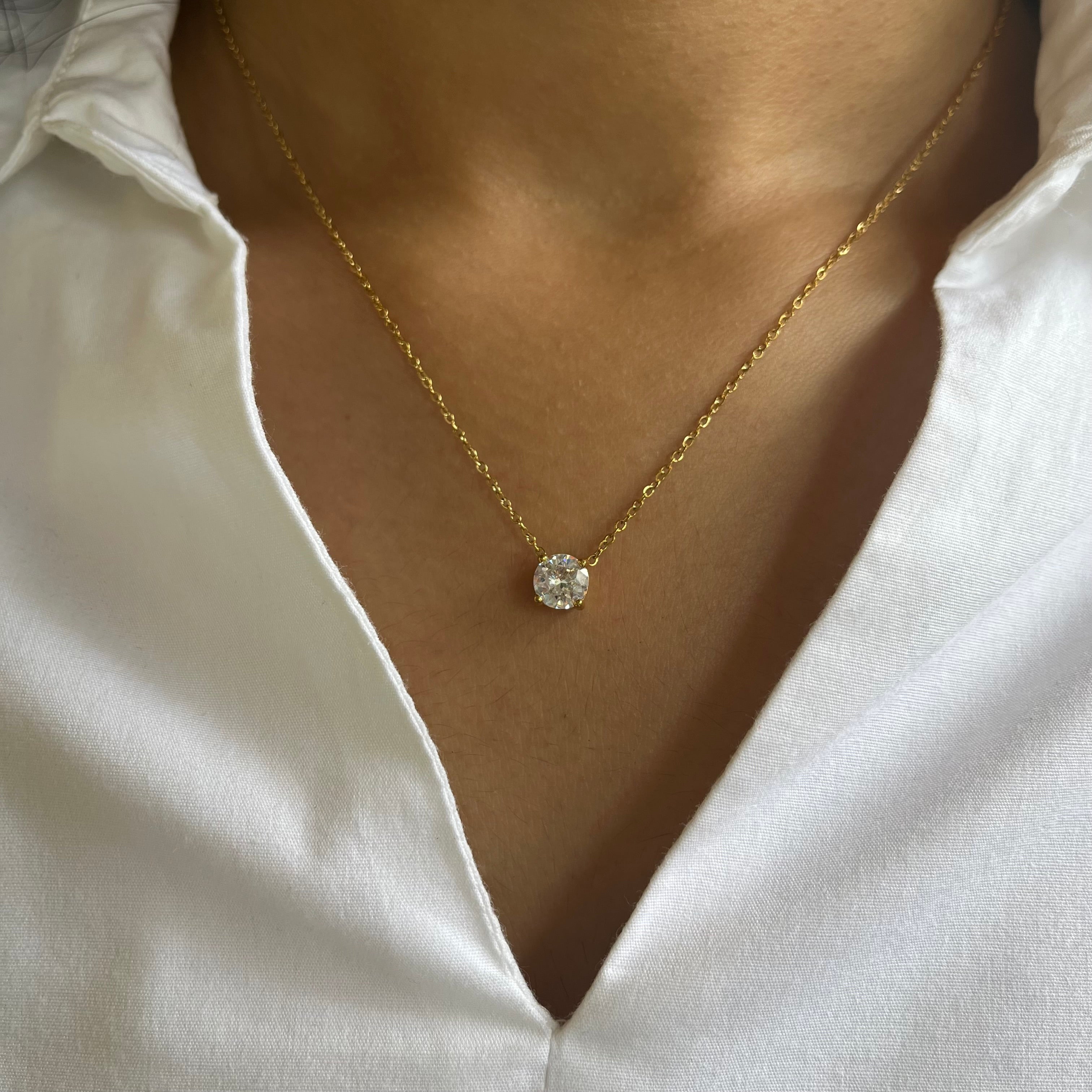 Luna Solitaire Necklace