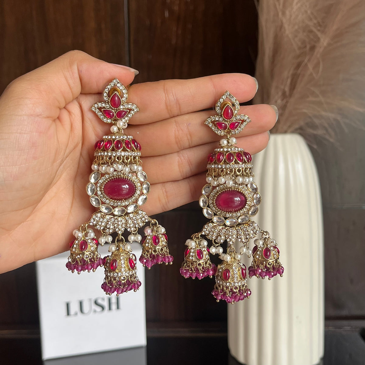 Noor Jhumki Statement Earrings
