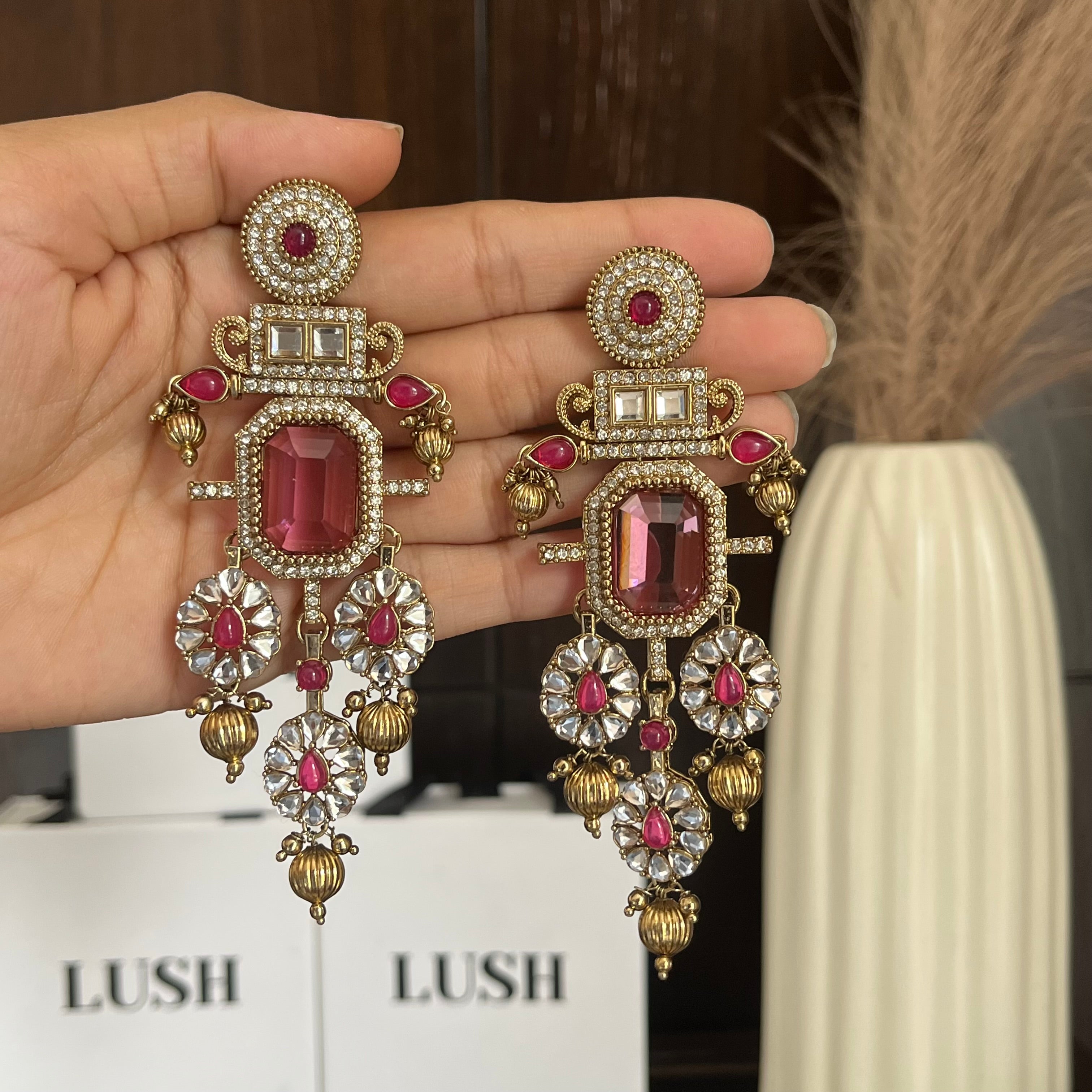 Regal Architectural Crystal Chandelier Earrings