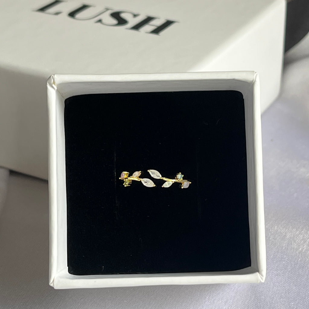 Floral Crystal Statement Ring