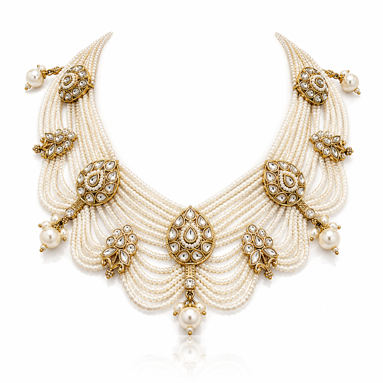 Ivory Pearl Cascade Statement Set