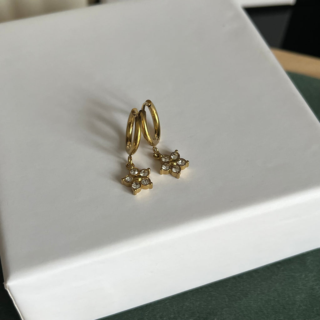 Floral Sparkle Set — Earrings & Bracelet
