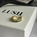 Emerald Baguette Chain Ring