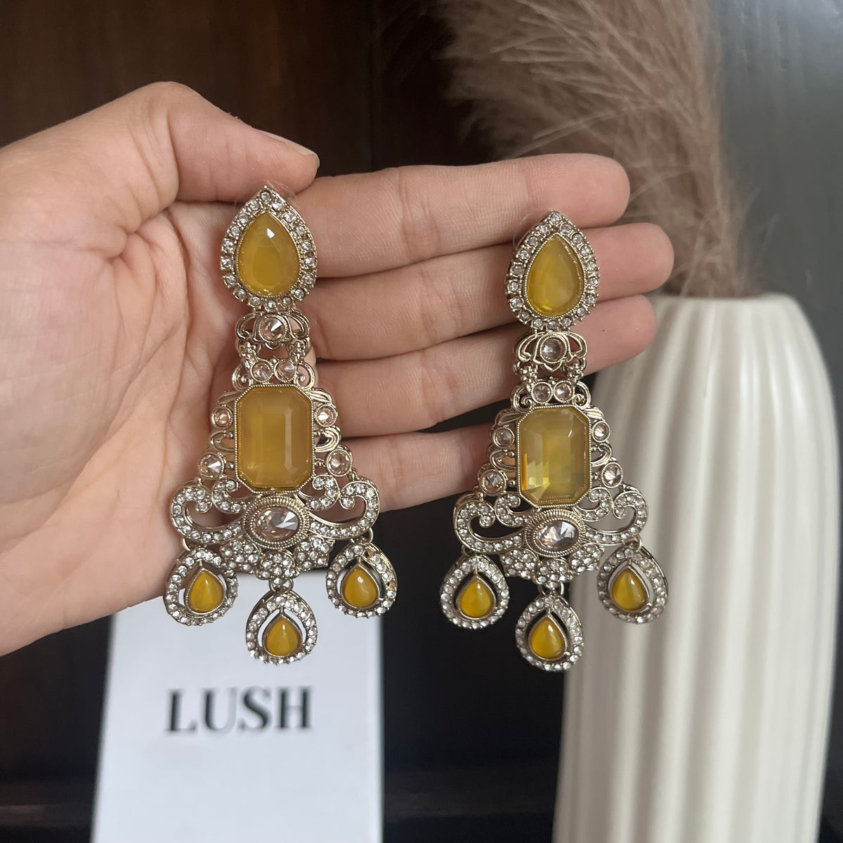 Citrine Royale Chandbali Earrings