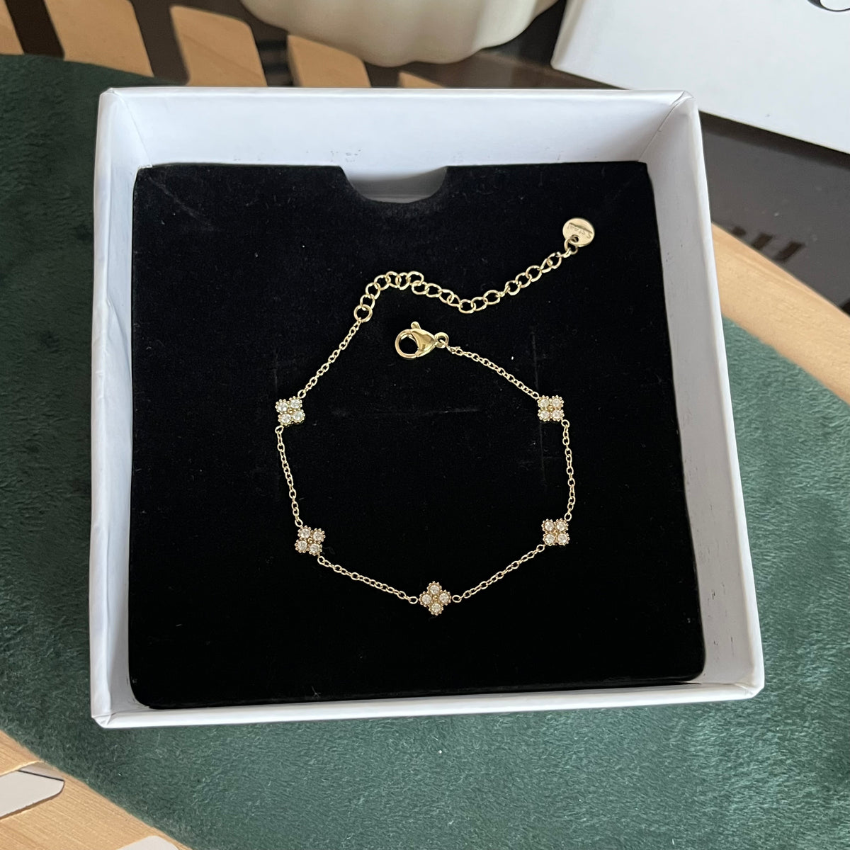 Floral Sparkle Set — Earrings & Bracelet