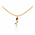 Crimson Rose Pendant Necklace