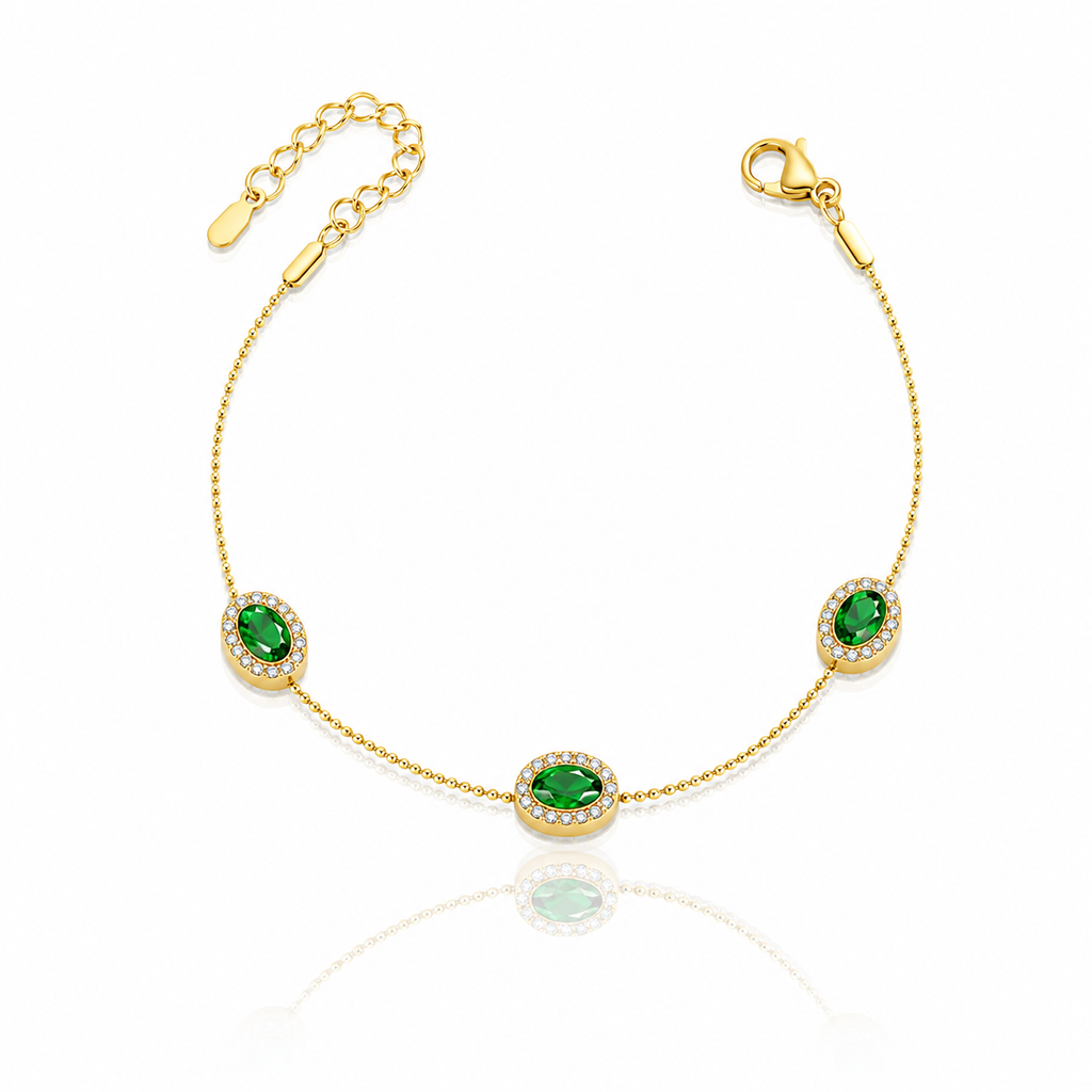 Emerald Halo Bracelet