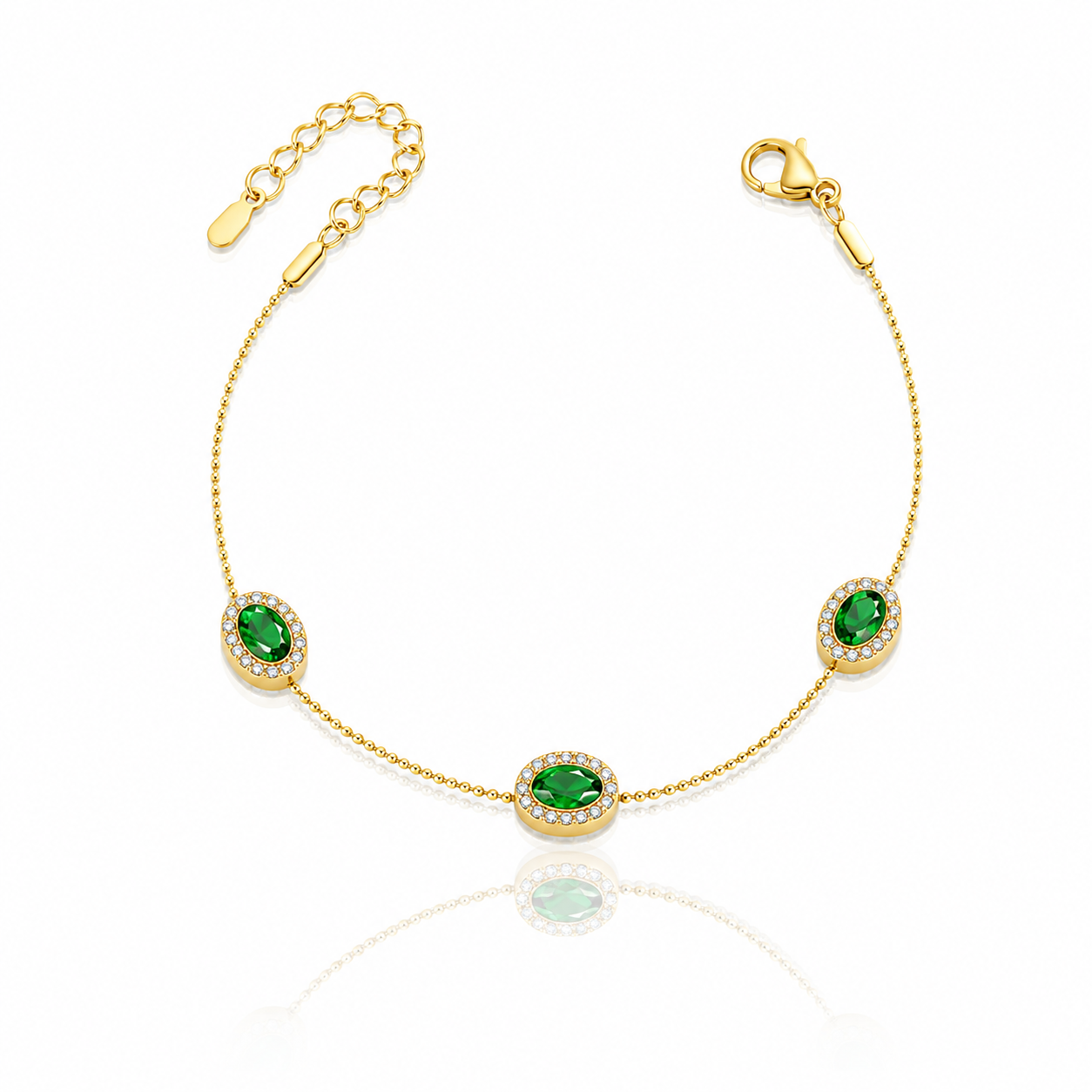 Emerald Halo Bracelet