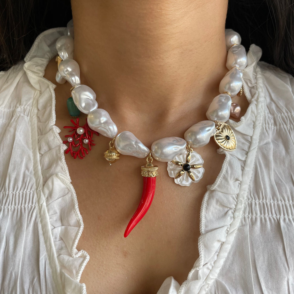 Coastal Charms Pearl Statement Necklace