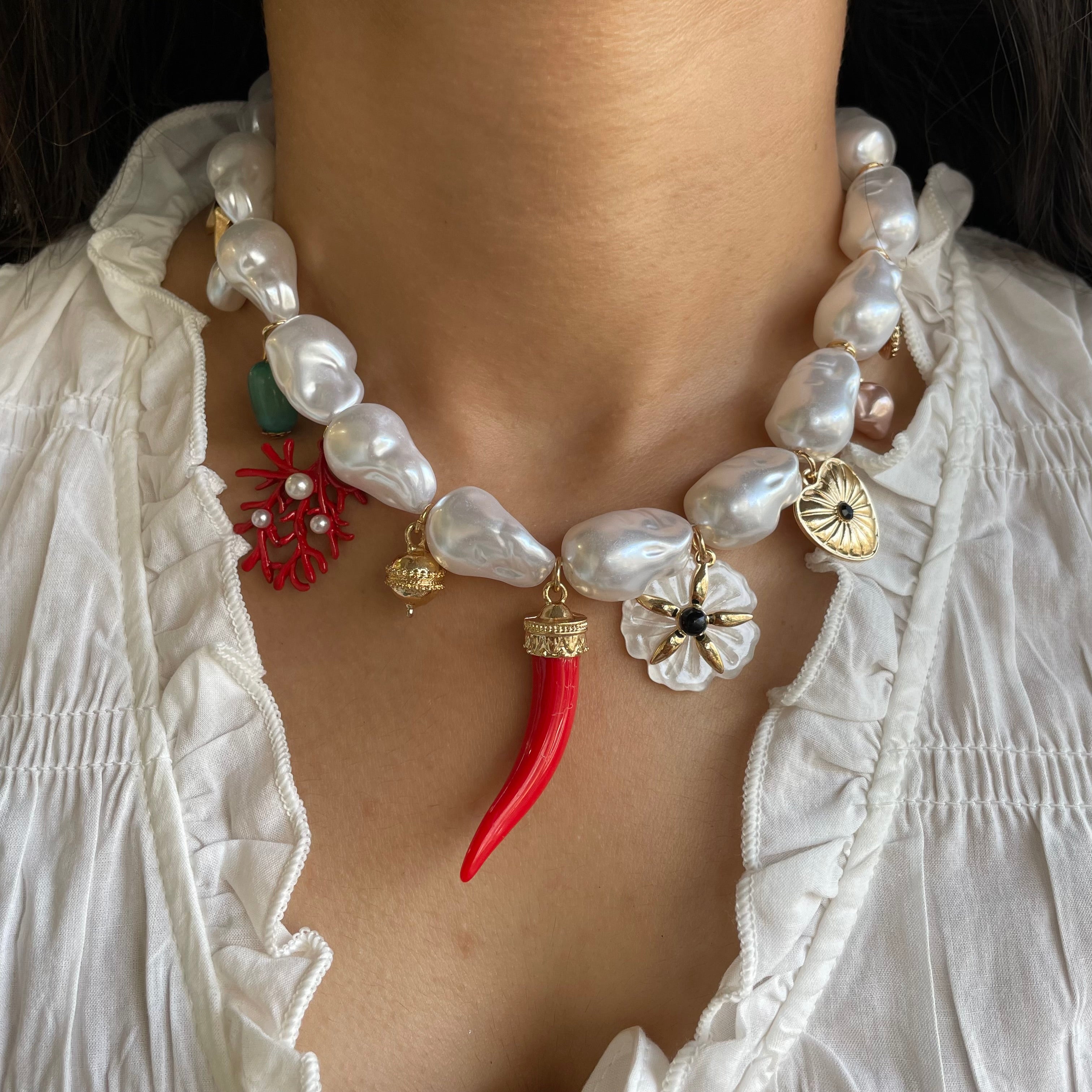 Coastal Charms Pearl Statement Necklace