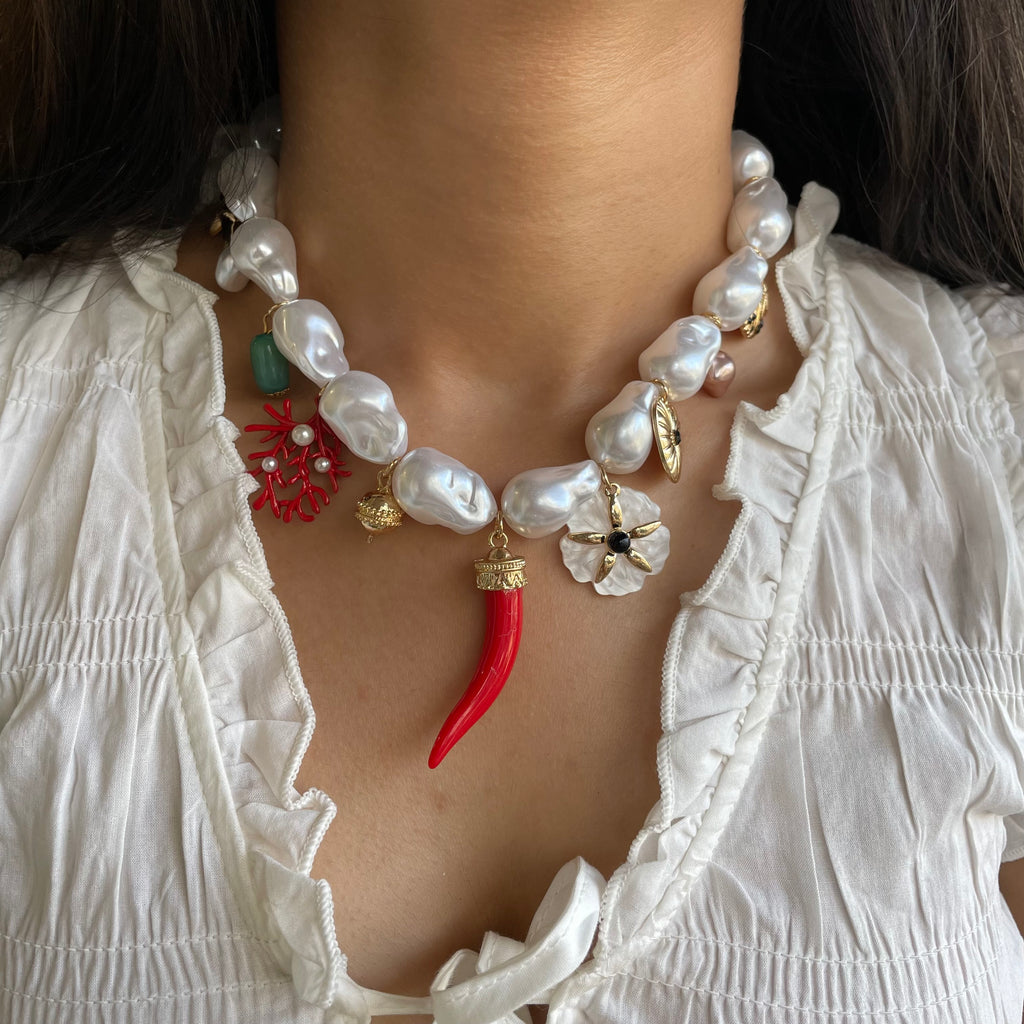 Coastal Charms Pearl Statement Necklace