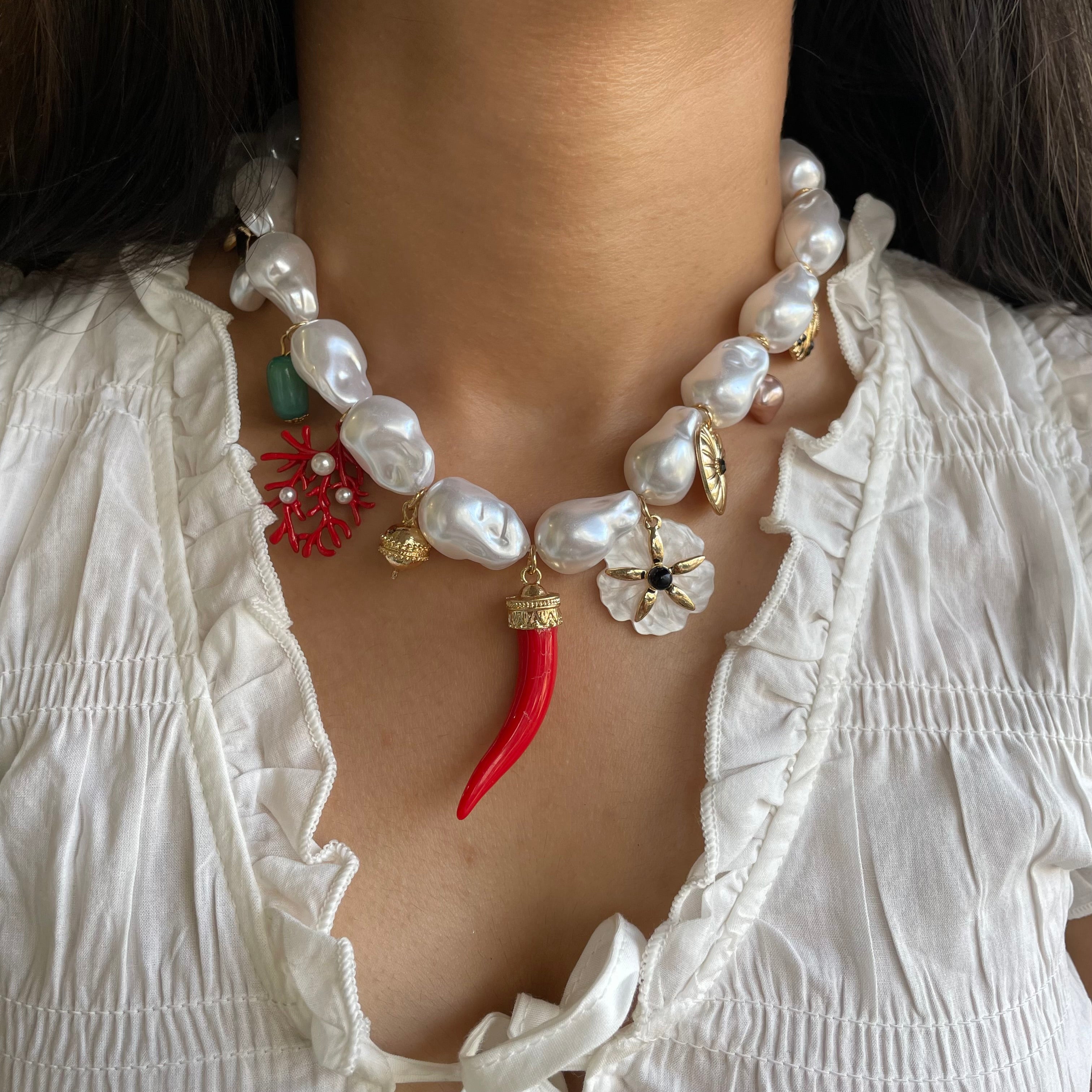 Coastal Charms Pearl Statement Necklace
